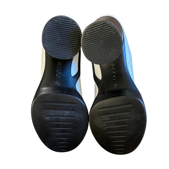 Ecco 7 Shape Motion 55 Platform Leather Chelsea Ankle Boot White Black 38 EUC! - Picture 5 of 7